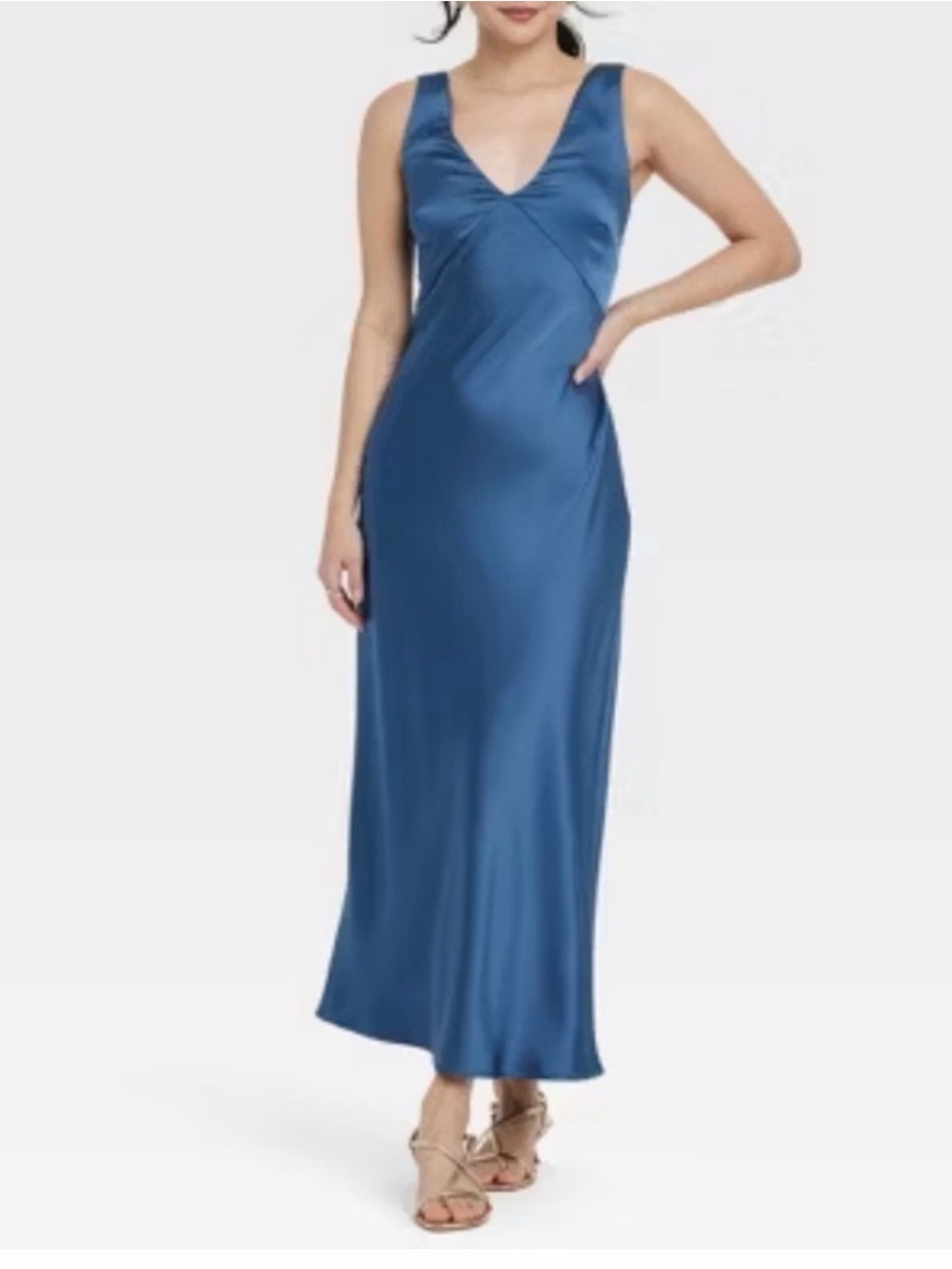 Target Blue Satin Slip Dress